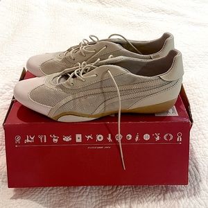 NIB PUMA taupe beige leather fashion sneaker 8.5